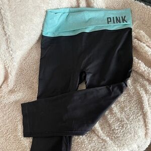 Victoria’s Secret Pink Cropped Yoga Pants in Light Blue Size Medium